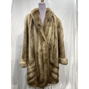 long hair beaver 7/8 coat swing turnover cuffs (48000)